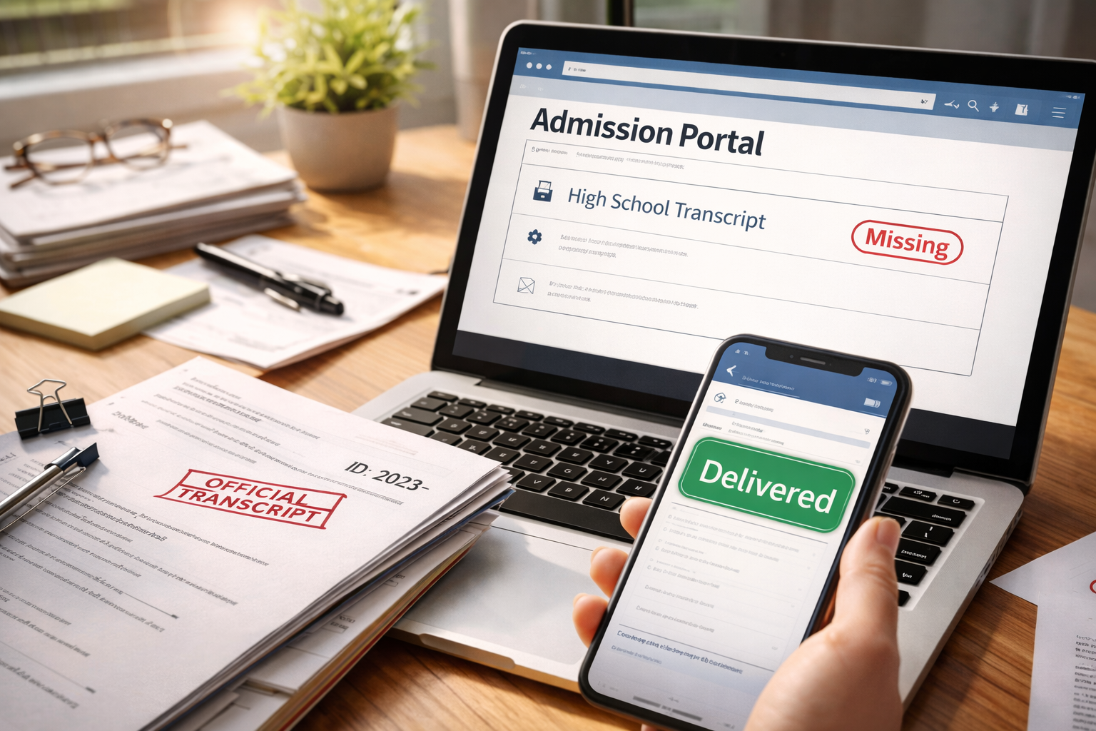 Transcript sent but not received by college