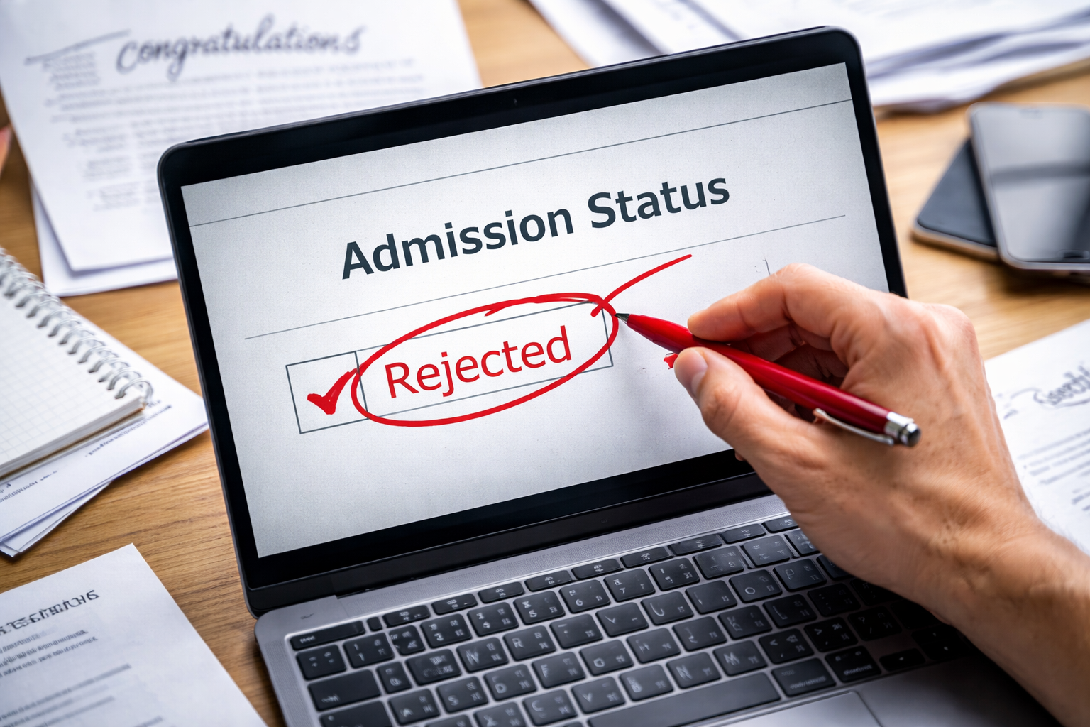 admission decision posted incorrectly
