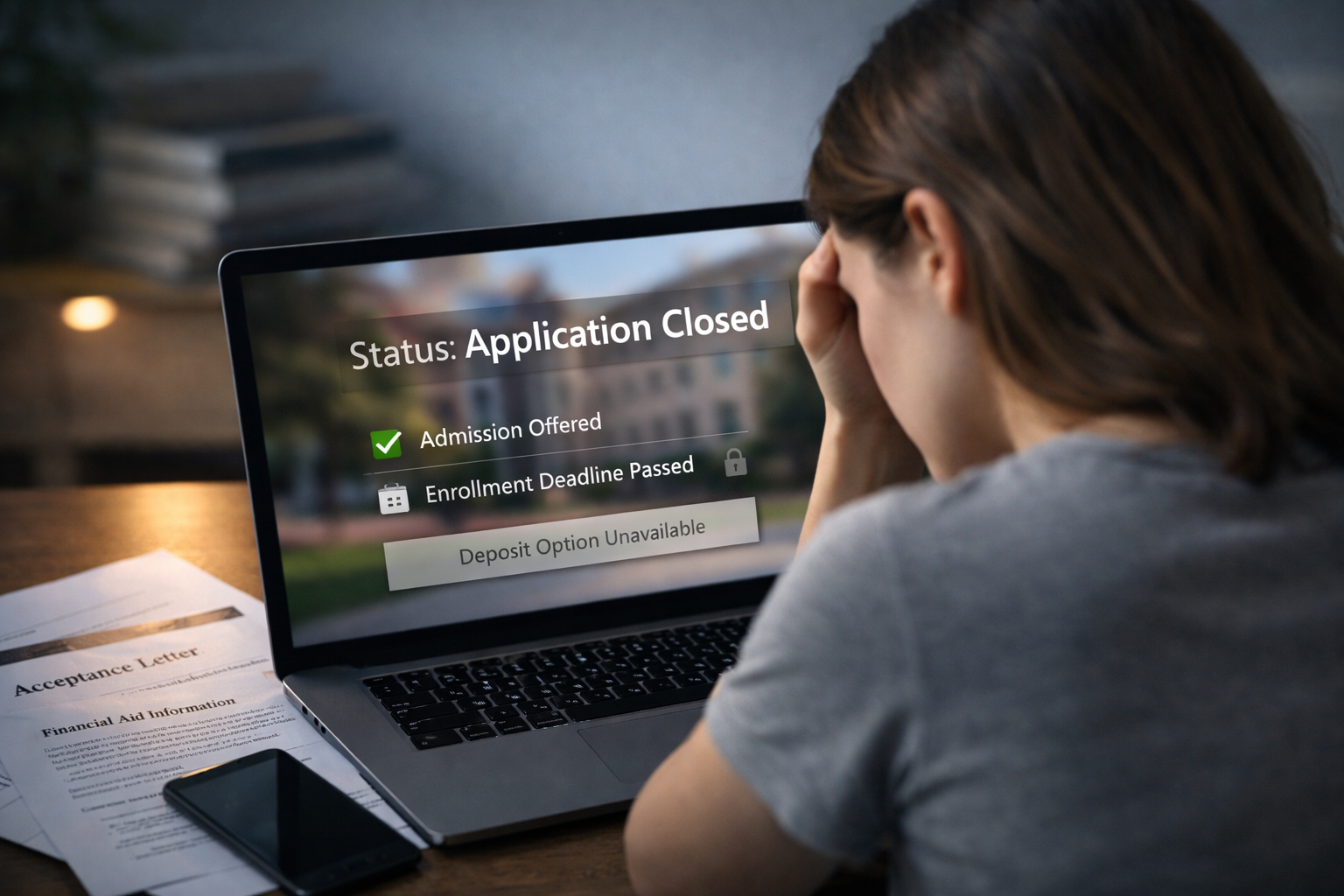 College acceptance deadline missed