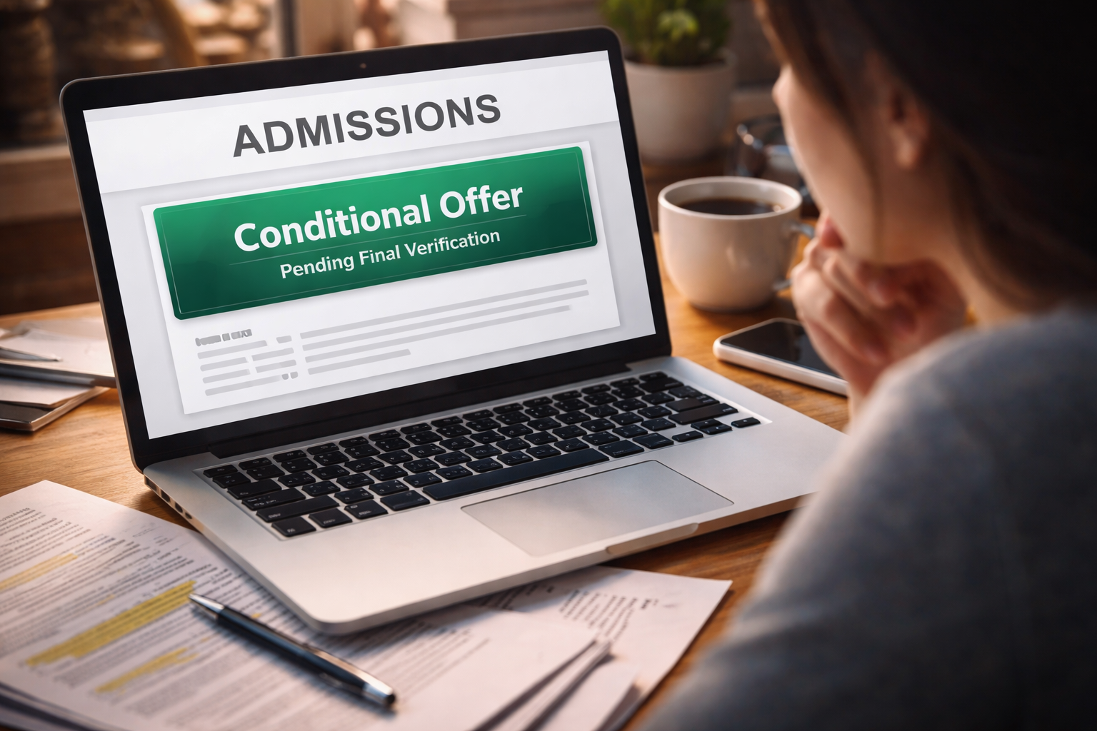 Admission Offer Conditional Upon Verification